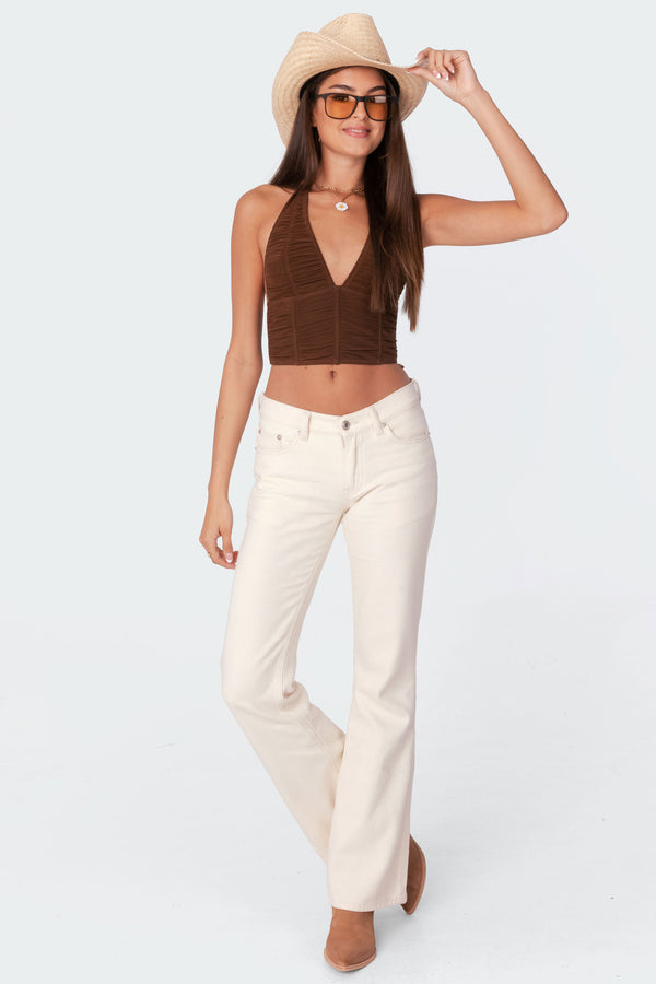 edikted Jayda Low-Rise Jeans cream
