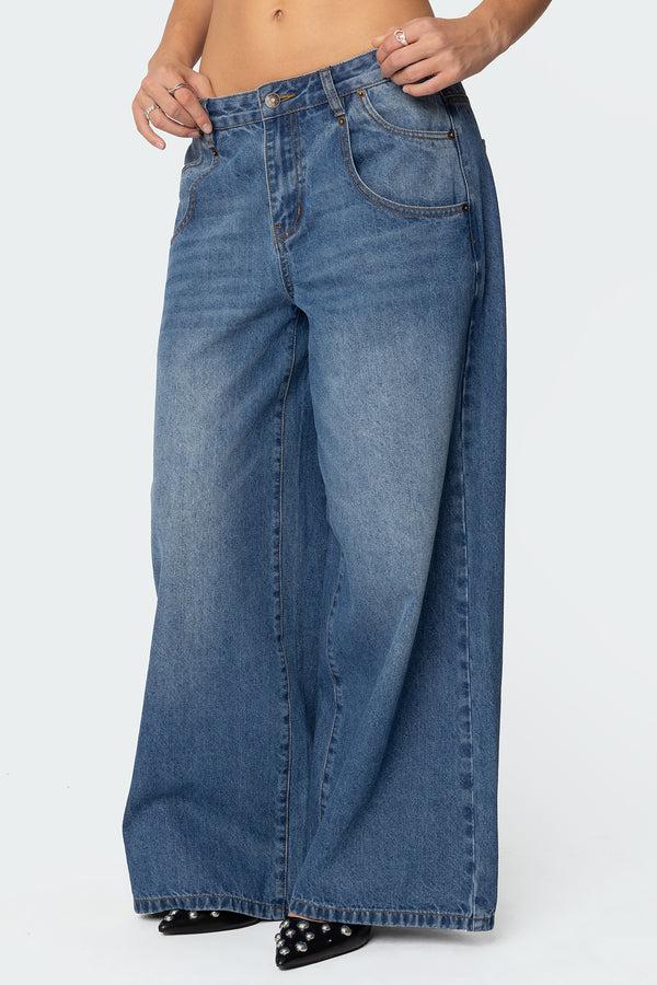 Edikted Jayden Low Rise Jeans Blue
