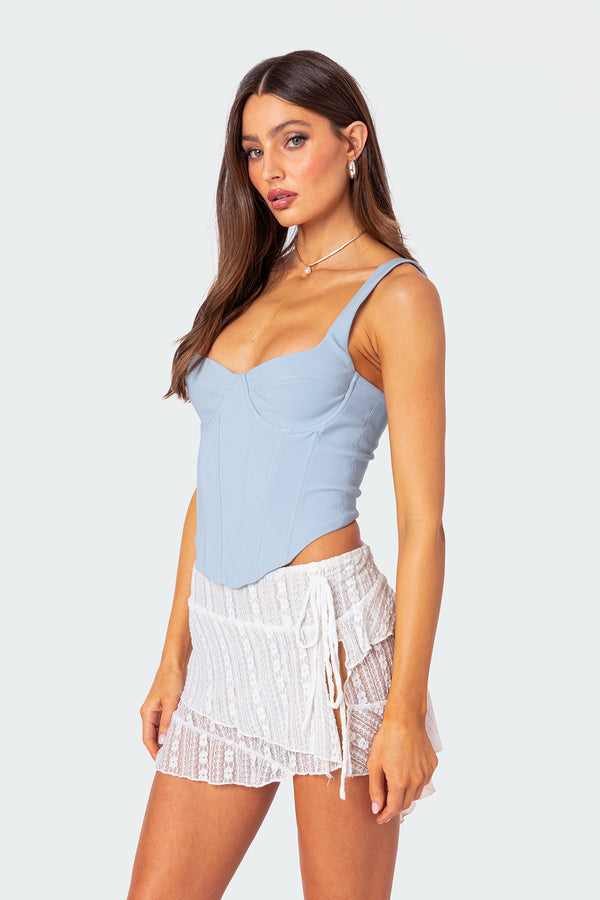 Edikted Jazmine Cupped Corset Light Blue