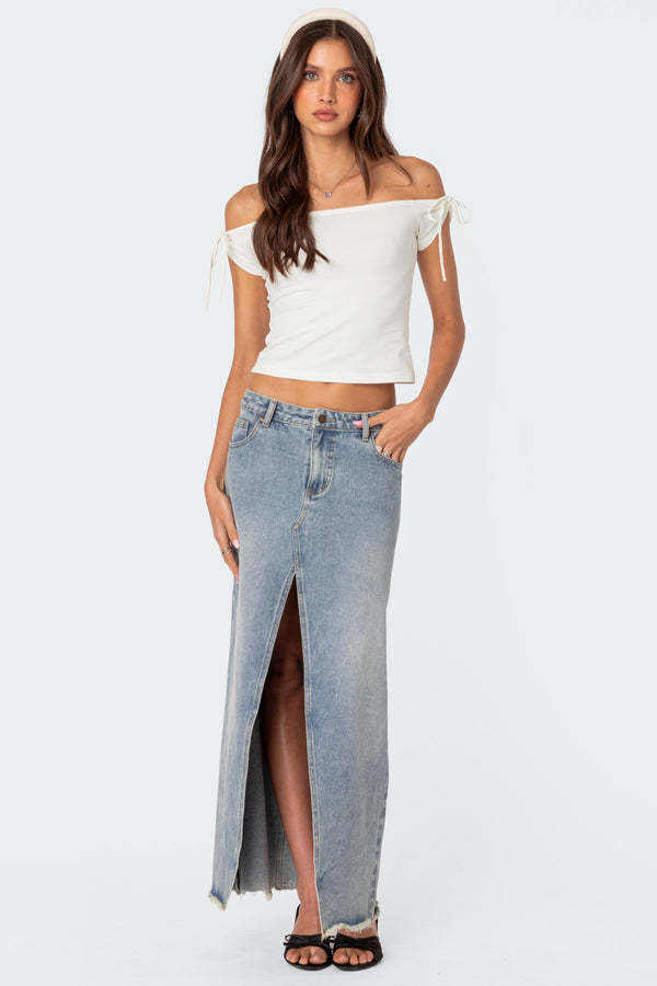 Edikted Jess Off Shoulder Top White