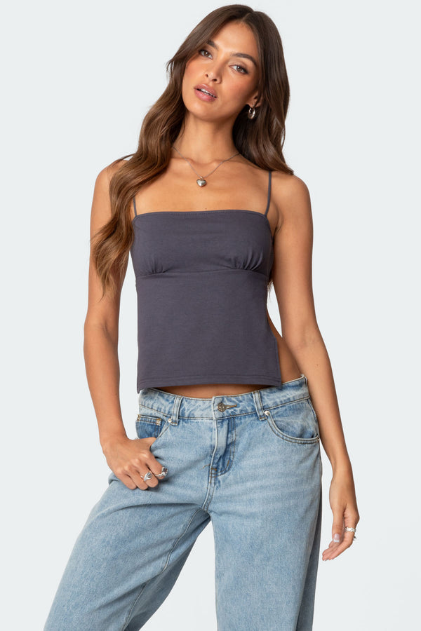 Edikted Jinx Open-Back Top Gray