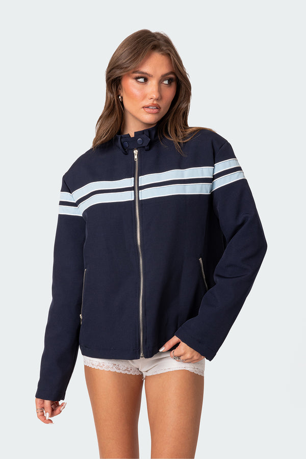 Edikted Joey Oversized Jacket Navy