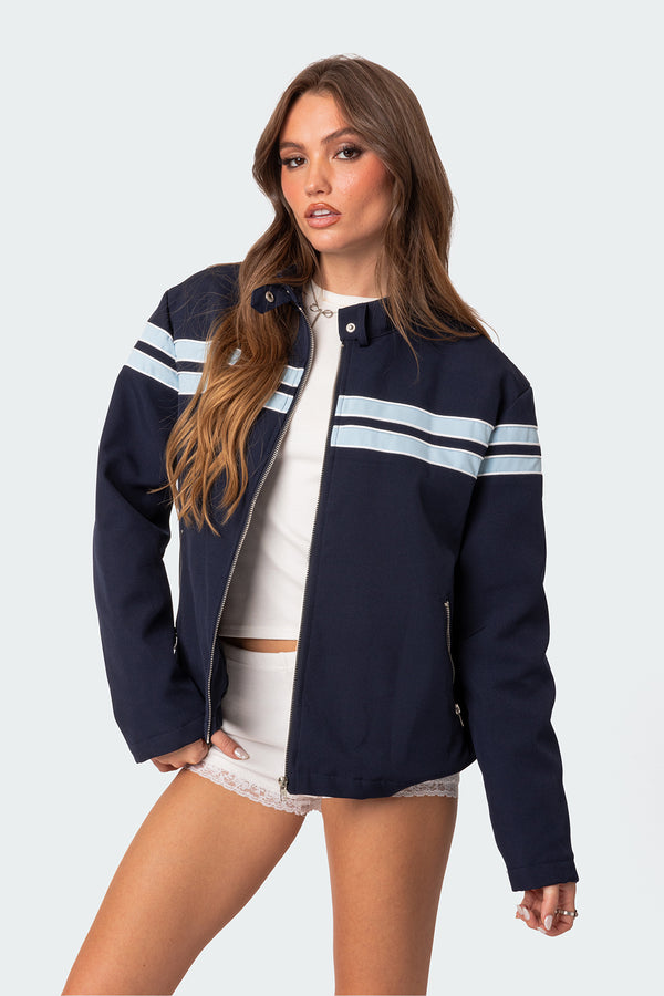 Edikted Joey Oversized Jacket Navy