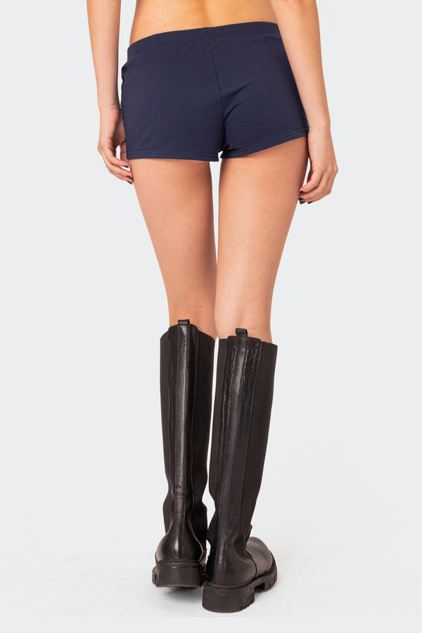 Edikted Jordan Micro Shorts Navy