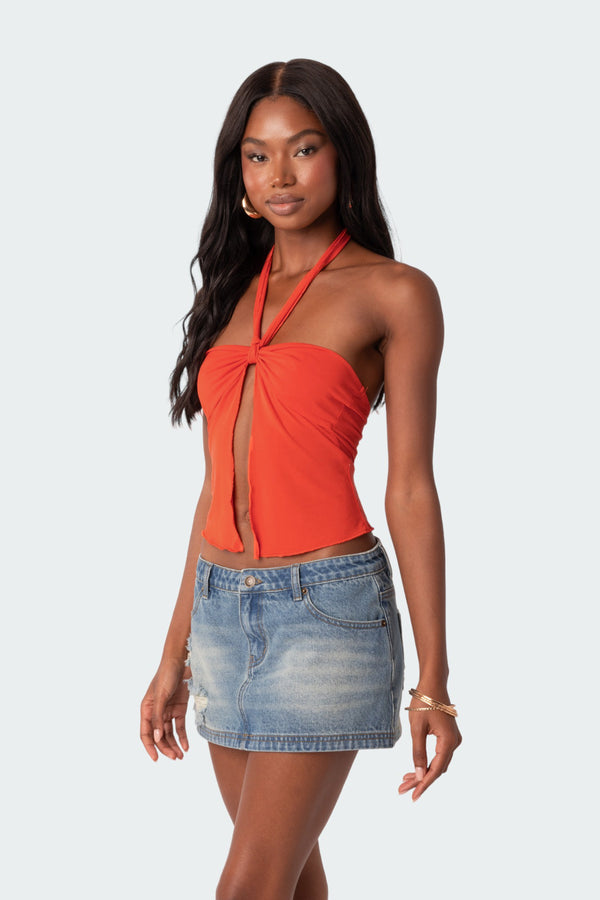 Edikted Julia Split Front Top Orange