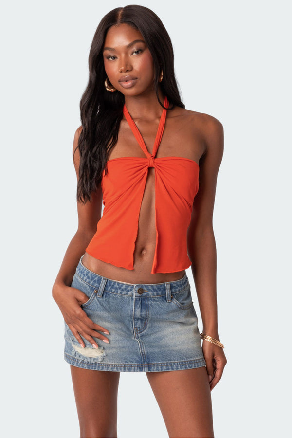 edikted Julia Split Front Top orange