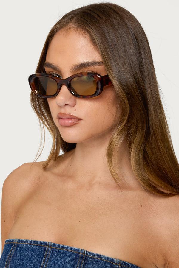 edikted Juna Square Sunglasses tortoise