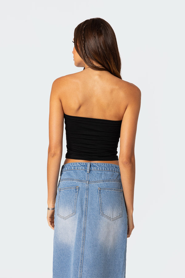 Edikted Kalista Slashed Tube Top Black