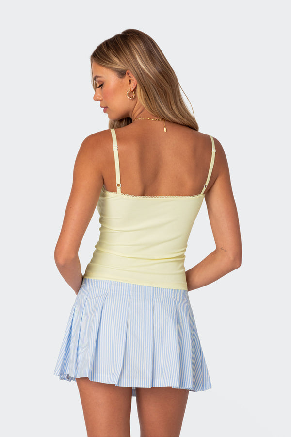 Edikted Karlee Ribbed Tank Top Yellow