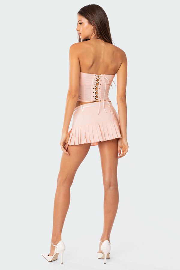 Edikted Karmen Pleated Mini Skort Pink
