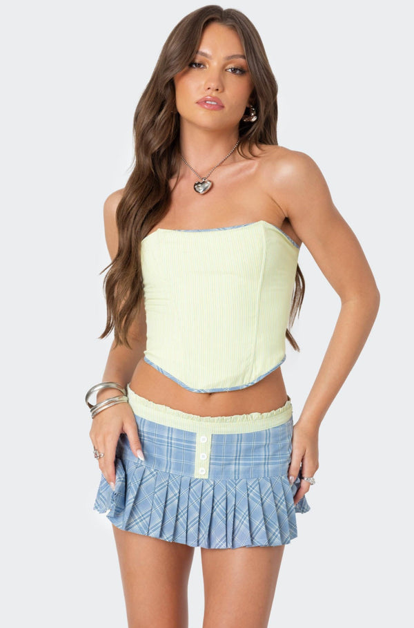 edikted Kayleigh Contrast Pinstripe Corset mix