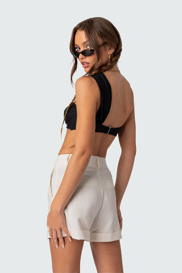 Edikted Keenan Asymmetric Bralette Black