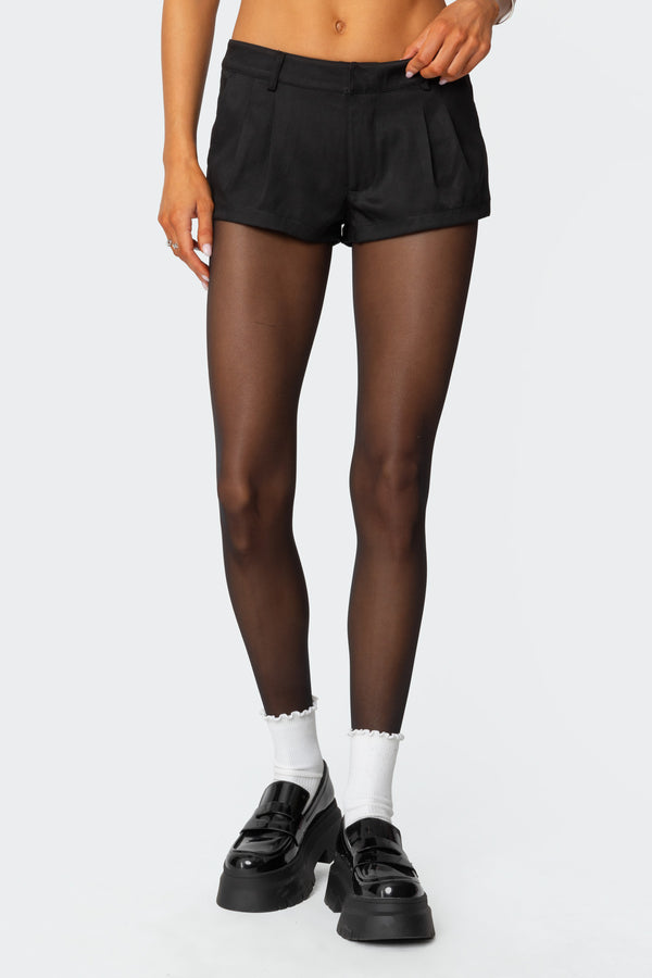 Edikted Kera Tailored Micro Shorts Black