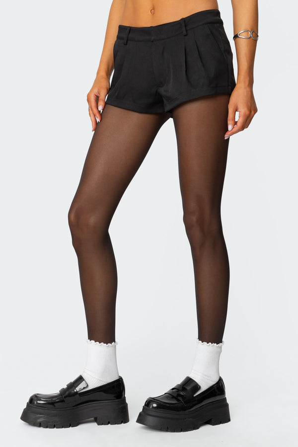 Edikted Kera Tailored Micro Shorts Black
