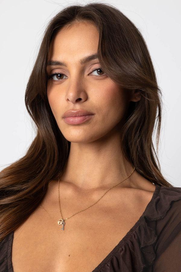 Edikted Key To My Heart Necklace Silver And Gold