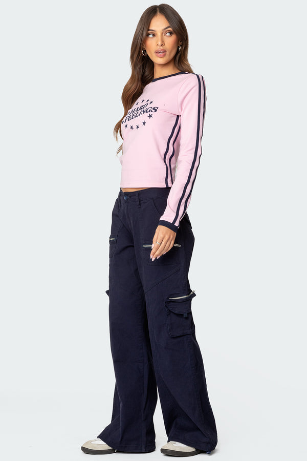 Edikted Kimmie Cargo Pants Navy