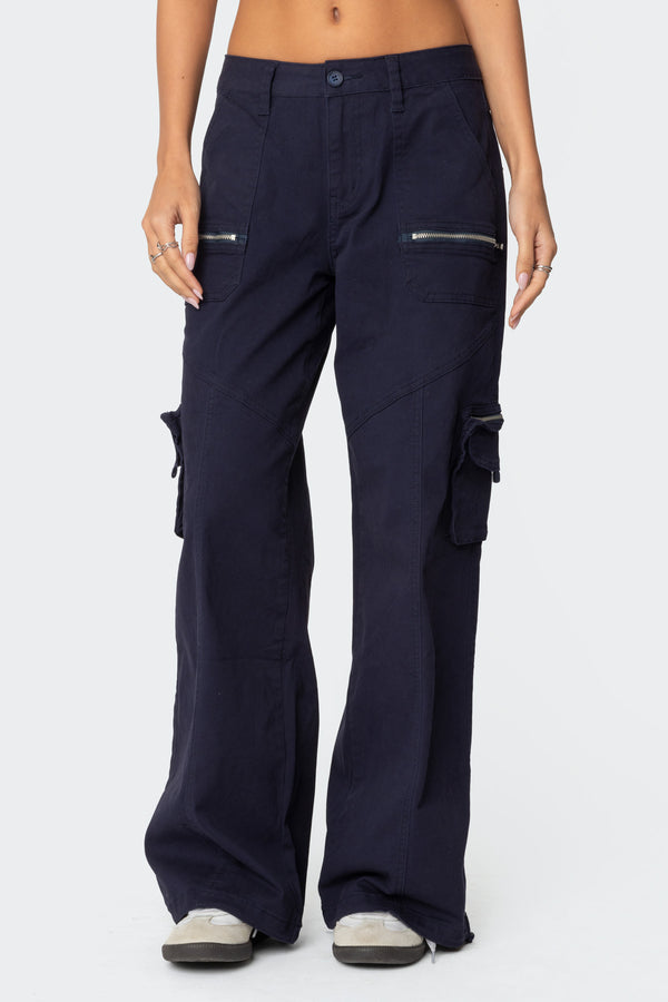 Edikted Kimmie Cargo Pants Navy