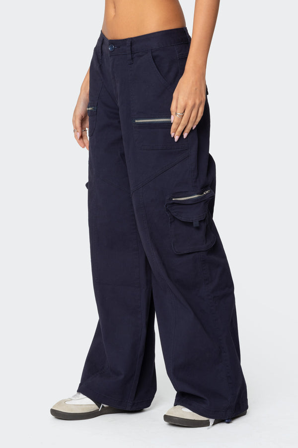 Edikted Kimmie Cargo Pants Navy