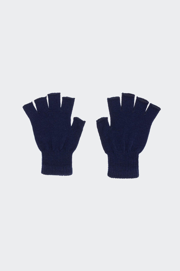 Edikted Knitted Fingerless Gloves Navy
