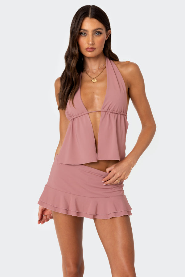 Edikted Kobi Open Back Top Mauve