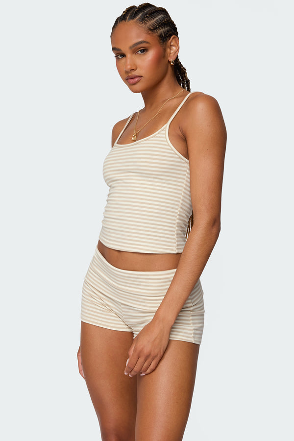 Edikted Kodi Striped Tank Top Beige