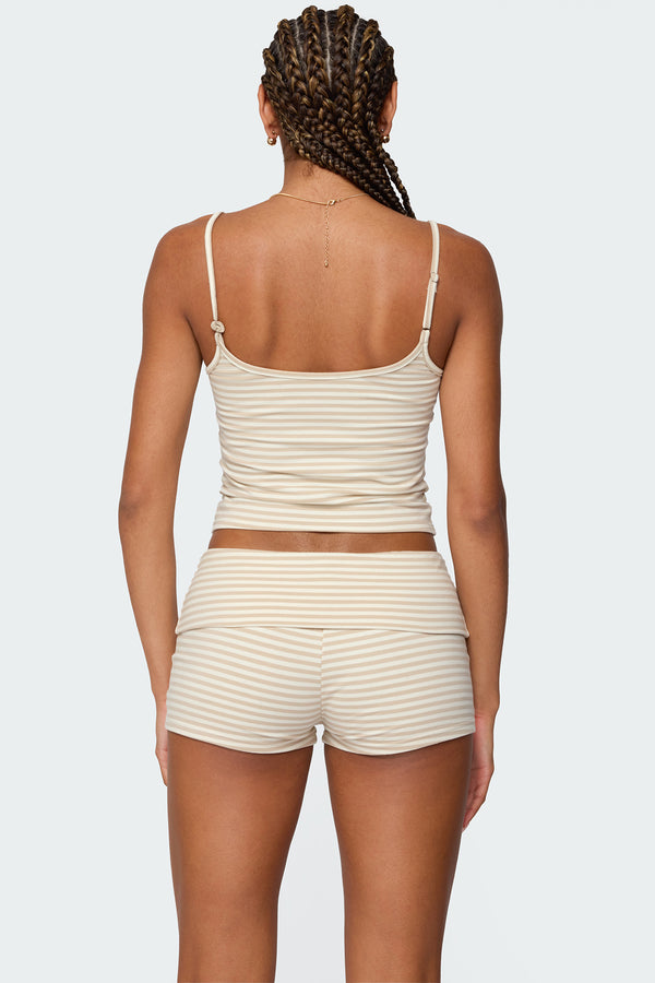 Edikted Kodi Striped Tank Top Beige