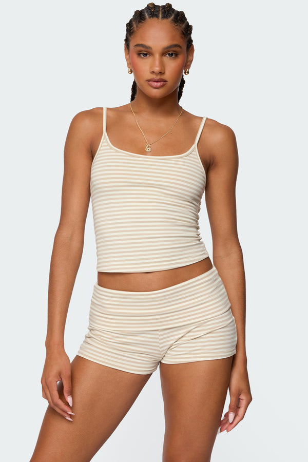 edikted Kodi Striped Tank Top beige