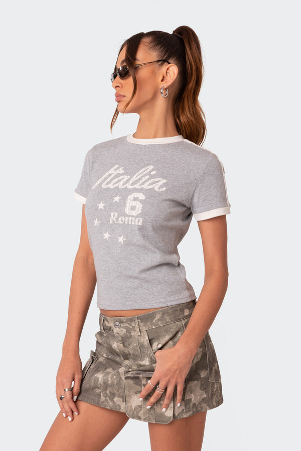 Edikted Kyle Athletic T-Shirt Gray Melange