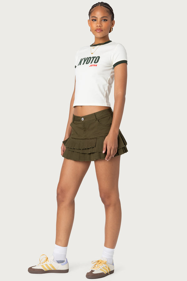 Edikted Kyoto Contrast T Shirt Beige