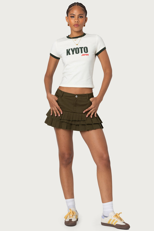 Edikted Kyoto Contrast T Shirt Beige