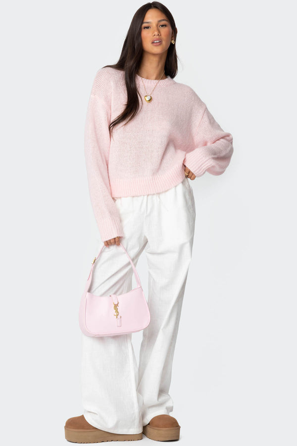 Edikted Kyrah Oversized Knit Sweater Light Pink