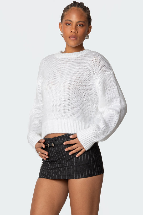 edikted Kyrah Oversized Knit Sweater white