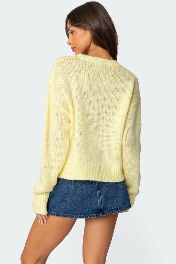 Edikted Kyrah Oversized Knit Sweater Yellow