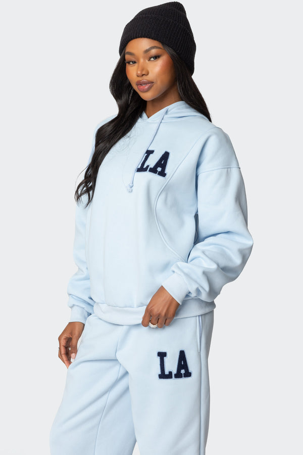 Edikted La Love Oversized Hoodie Light Blue