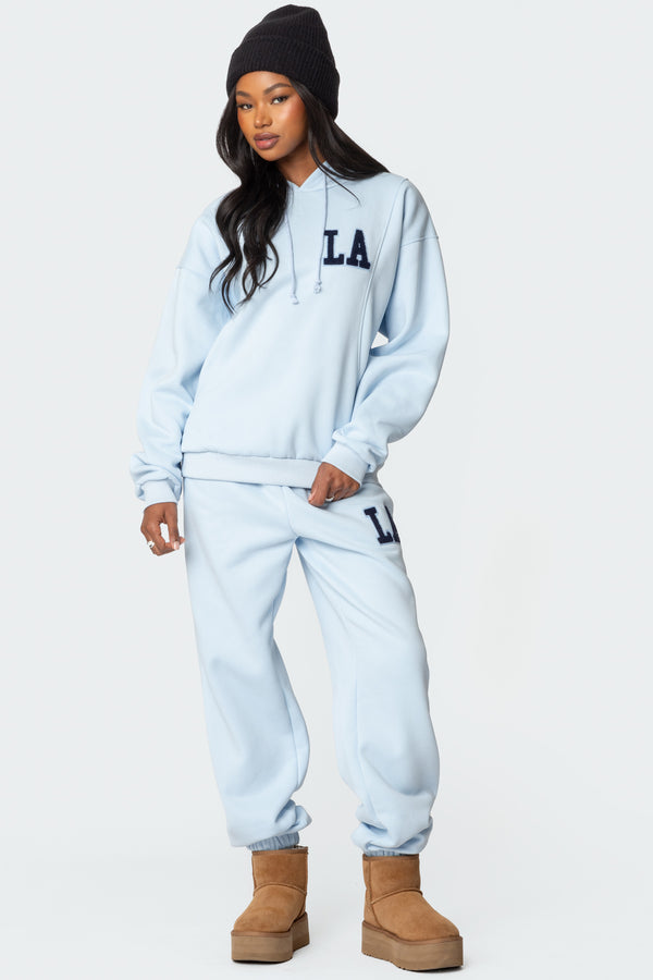 Edikted La Love Oversized Hoodie Light Blue