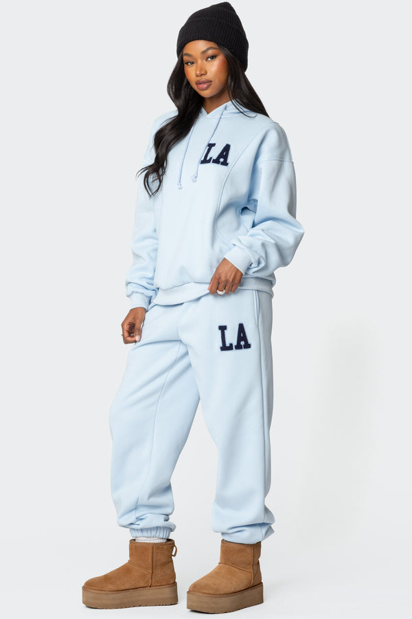 Edikted La Love Oversized Hoodie Light Blue