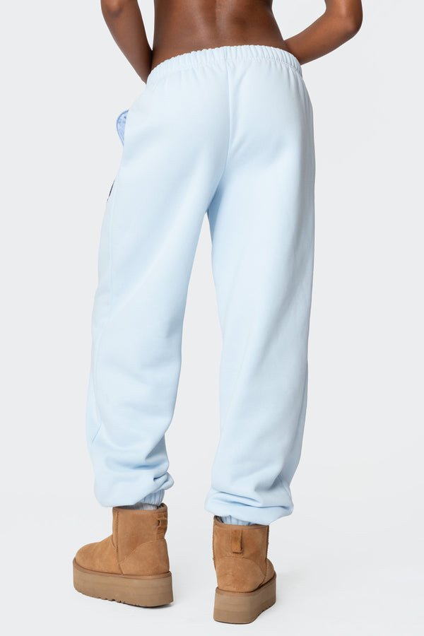 Edikted La Love Oversized Sweatpants Light Blue