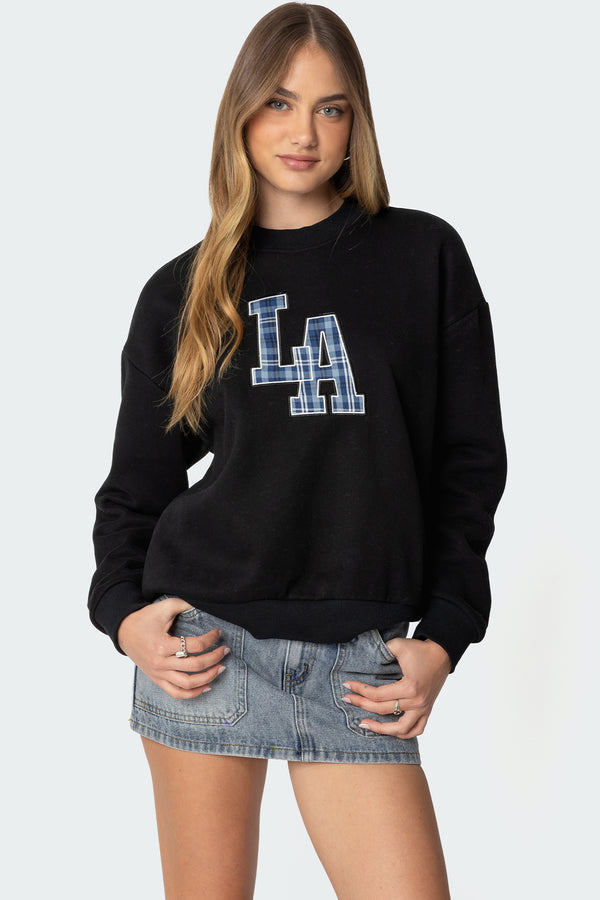 edikted La Plaid Sweatshirt black