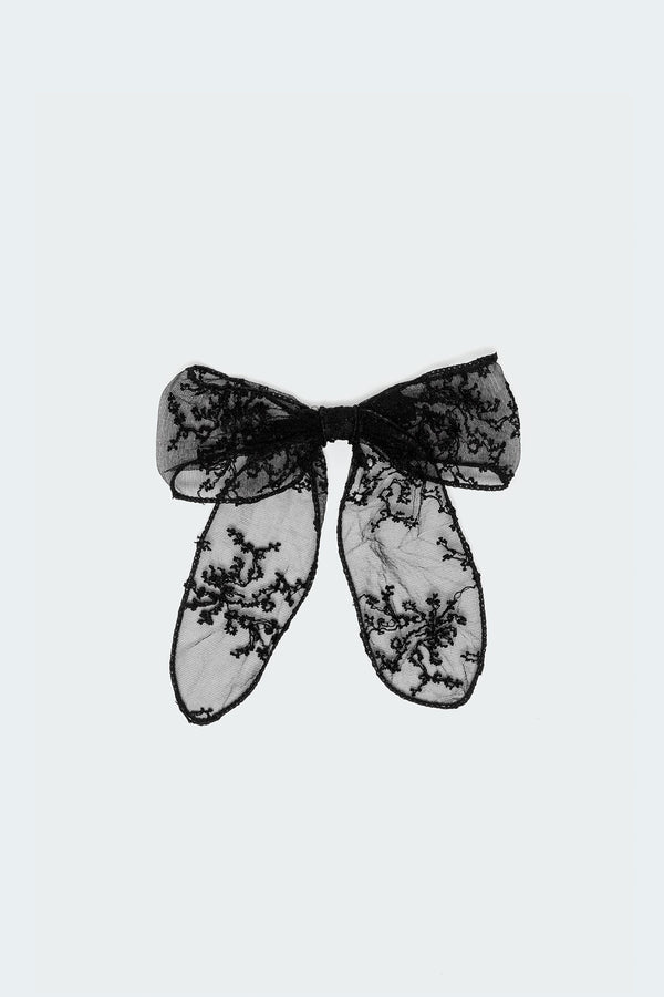 Edikted Lace Bow Hair Clip Black