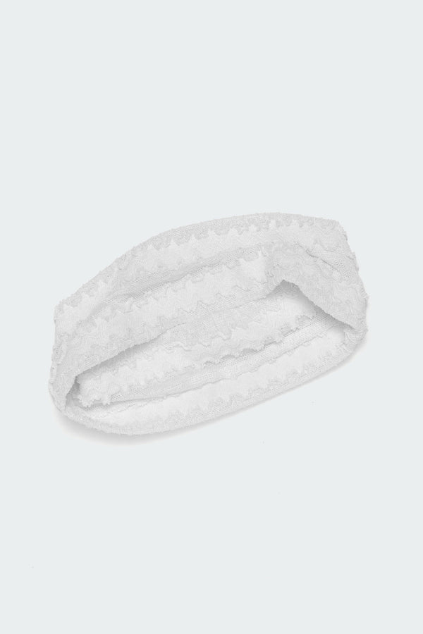 Edikted Lacey Textured Headband White
