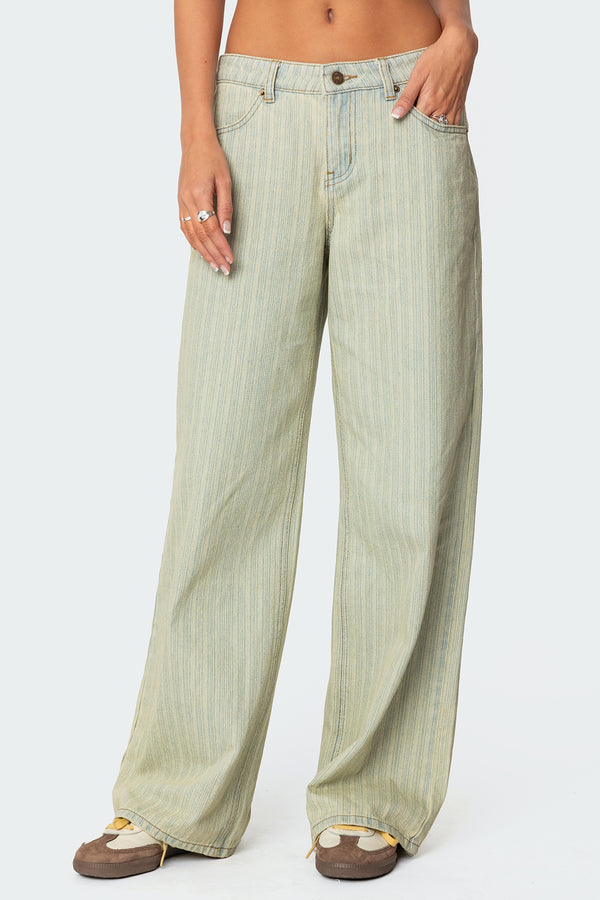 Edikted Lannah Textured Low Rise Jeans Mix