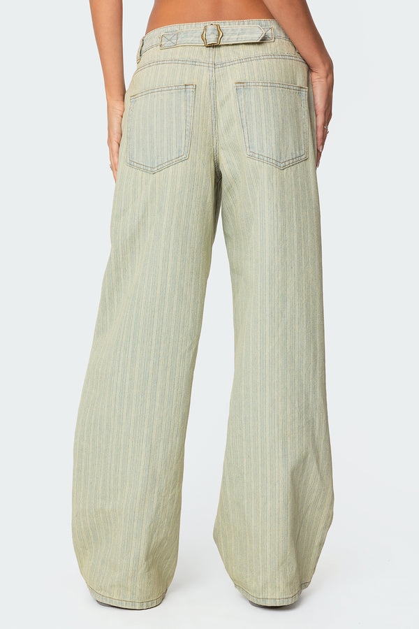 Edikted Lannah Textured Low Rise Jeans Mix