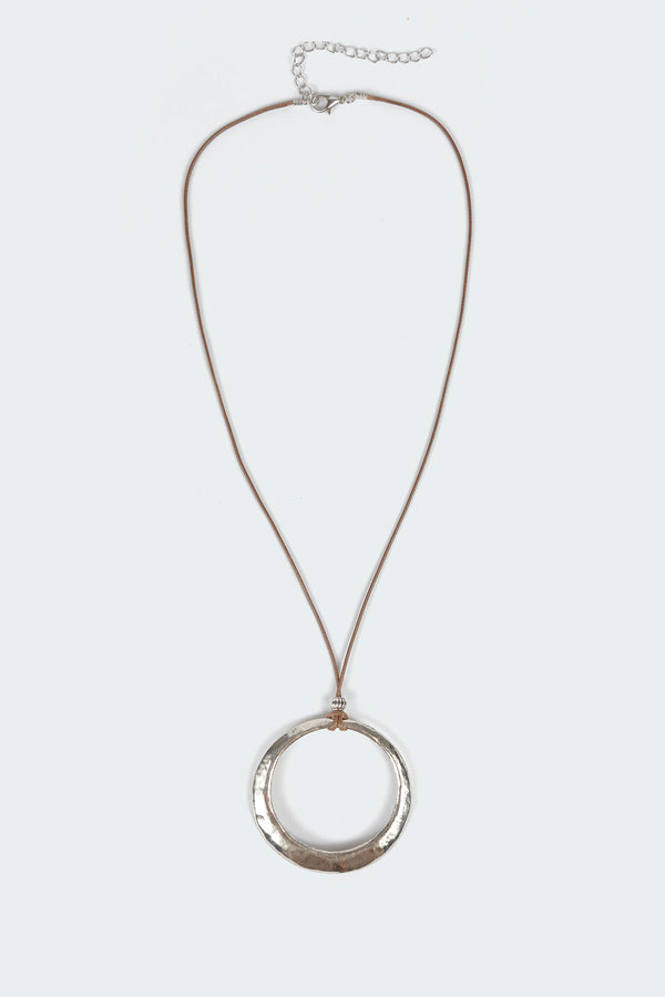 Edikted Lasso Pendant Cord Necklace Silver