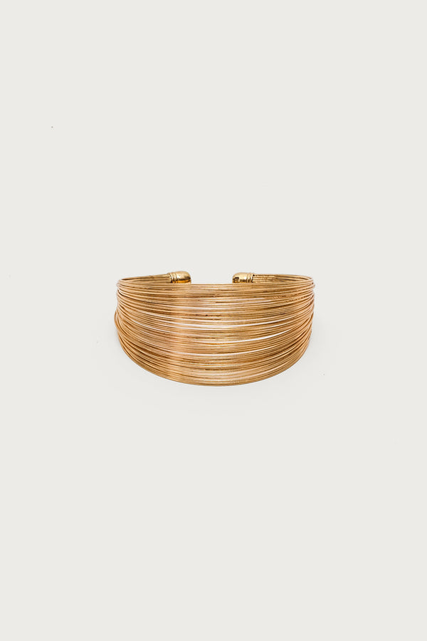 Edikted Layered Wire Cuff Bracelet Gold