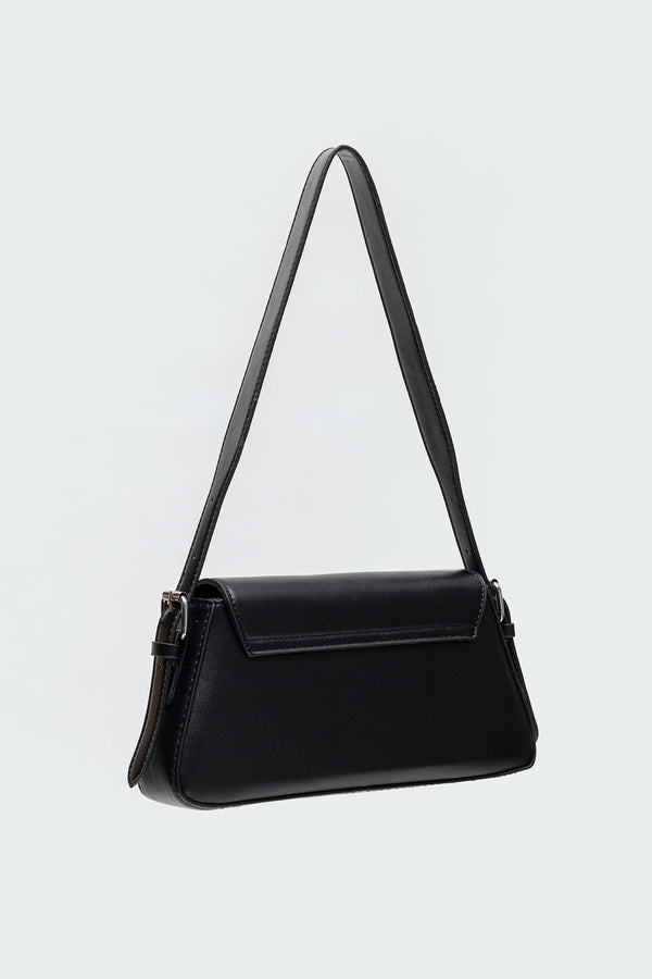 Edikted Leia Faux Leather Shoulder Bag Black