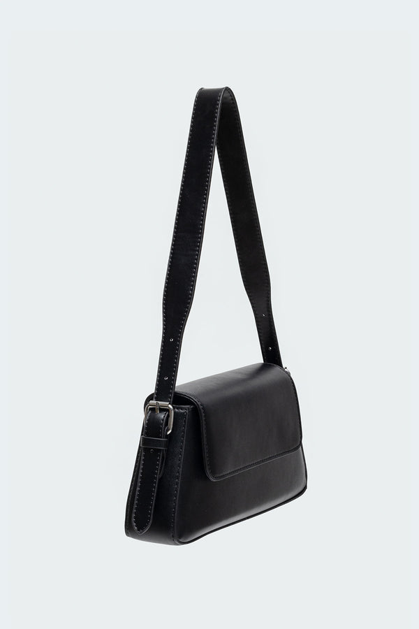 Edikted Leia Faux Leather Shoulder Bag Black