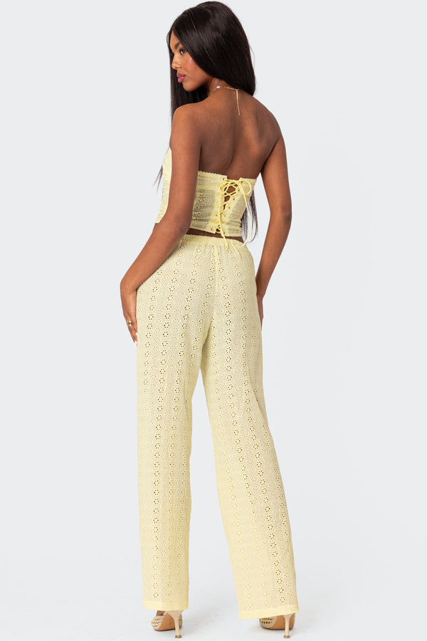 Edikted Lemon Lacey Cotton Corset Yellow