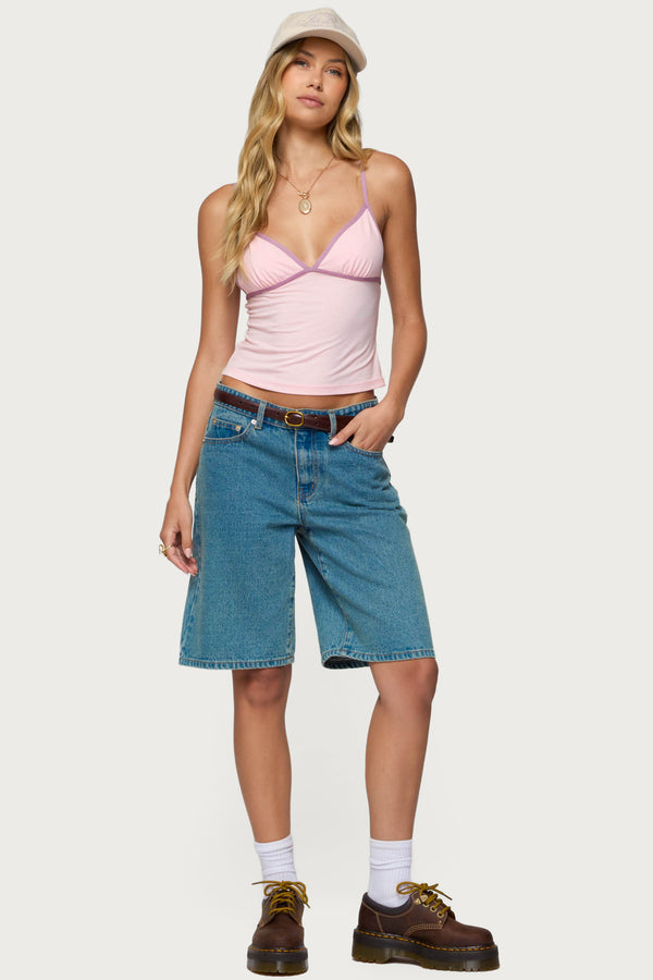 Edikted Leona Contrast Tank Top Light Pink