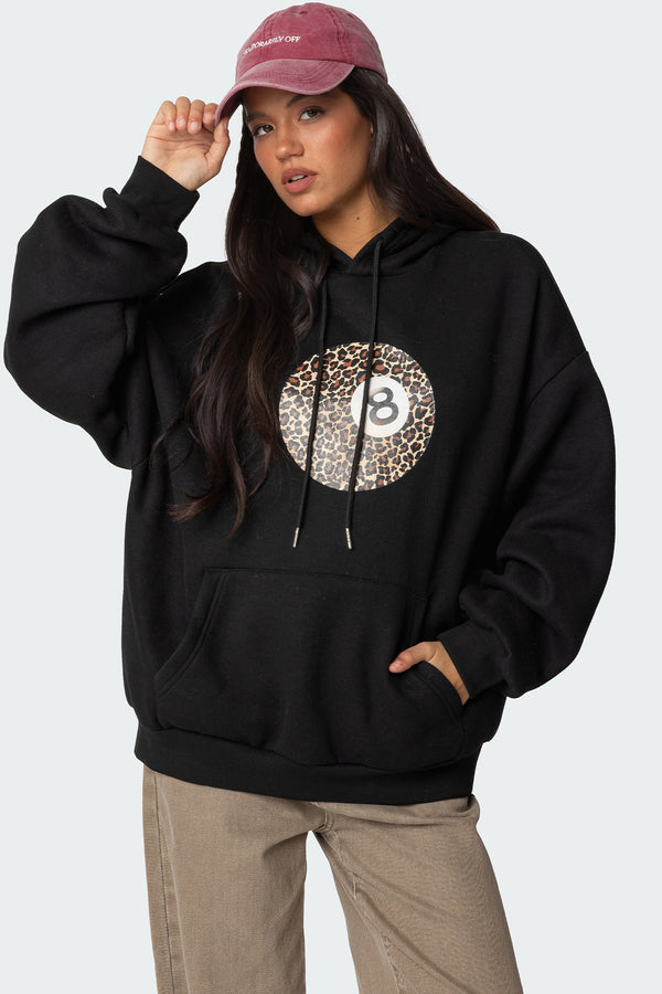 edikted Leopard 8 Oversized Hoodie black