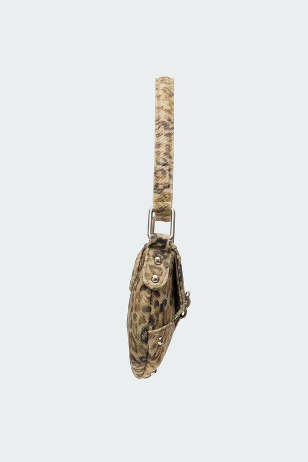 Edikted Leopard Asymmetric Bag Brown